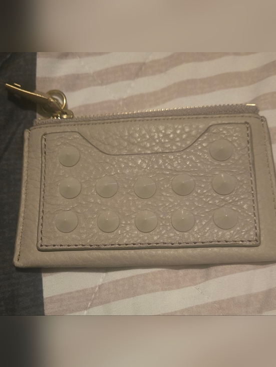 J. Crew Accessories - J. Crew Pebbled Leather Card Holder in Light Taupe with Gold Hardware